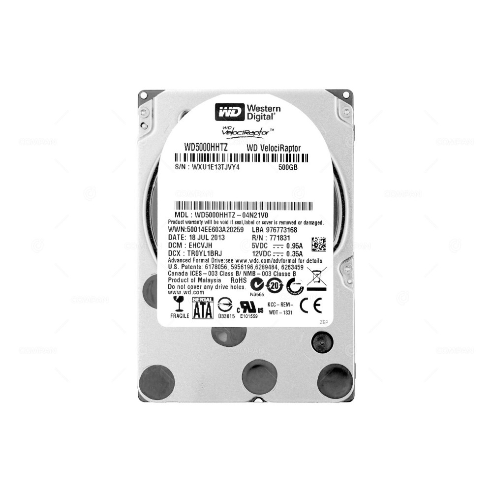 WD5000HHTZ WD VELOCIRAPTOR 500GB 10K 6G SATA 2.5 SFF HARD DRIVE WD5000HHTZ-04N21V0